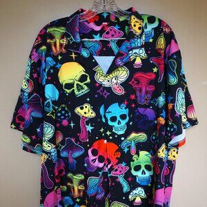 Skull And Mushroom Hawaiian Shirt